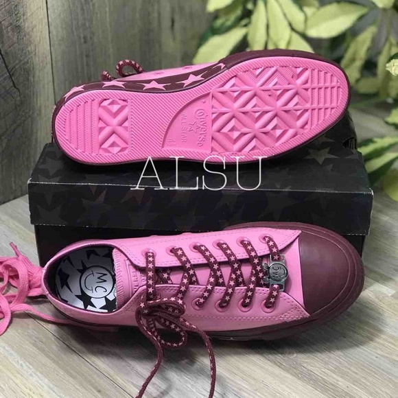 💖MEGA SALE💖Converse 563718C Ctas Lift OX Patent Pink Dark Burgundy Womens 8.5 - Picture 2 of 7